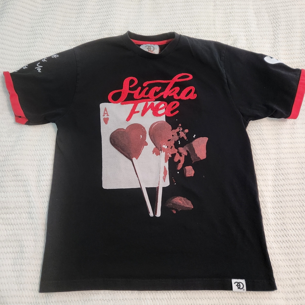 Frost Originals Mens Size L Sucker Free Love Crew Neck T-Shirt Black